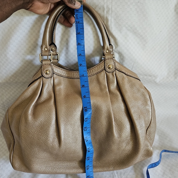 NDS Women's Gucci Beige Leather Luxury Satchel Handbag (EXCELLENT) - Picture 15 of 16